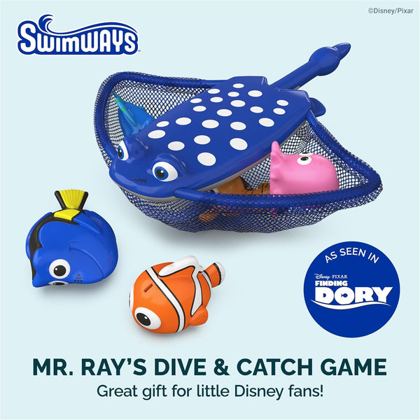 Swimways Disney Finding Dory Mr. Ray'S Dive and Catch Game, Bath Toys and Pool Party Supplies for Kids Ages 5 and Up