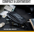 ONETIGRIS Front Pocket Wallet with Zippers Small Coin Purse Tactical Wallet Nylon Minimalist Wallet for Men Women, Brown Dimensions: