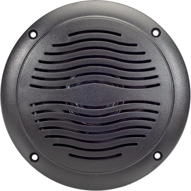 5-inch Water Resistant Outdoor Speakers, Dual Cone, 25W Peak Power, Marine and RV Compatible (Black)