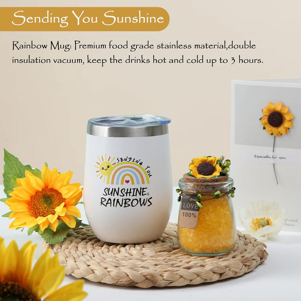 Sunflower Gifts for Women Sending Sunshine Gift-Mothers Day Gifts for Mom-Get Well Gift-Self Care Package-Birthday Unique-Inspirational Thank