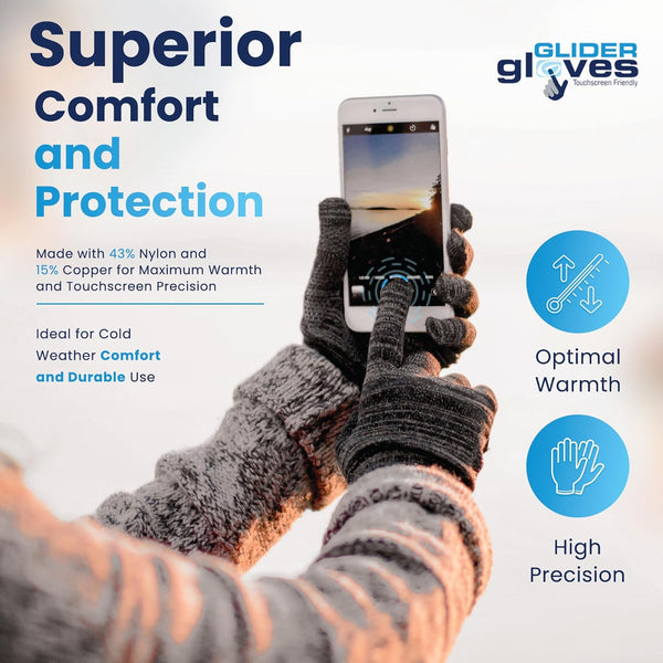 Touch Screen Gloves for Men & Women - Full Hand 10-Finger Touch Gaming Gloves for Optimal Experience, Anti-Slip Palm Winter Gloves for Phones