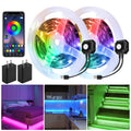 Motion Activated under Bed Light Strips, 2X9.8Ft RGB Motion Sensor LED Light Strip with App Control, USB 5V Dimmable LED Night Light with 4 Timing