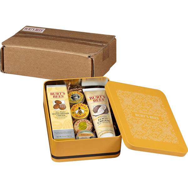 Burt'S Bees Gifts Ideas - Classics Set, 6 Products in Giftable Tin â Cuticle Cream, Hand Salve, Lip Balm, Res-Q Ointment, Hand Repair and Foot Cream
