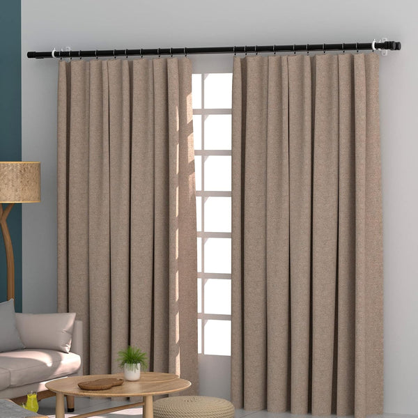 Goowin Double Curtain Rod Holder, 2Pcs Brackets Hooks for Living Room, Bedroom Drapery Rods (White)