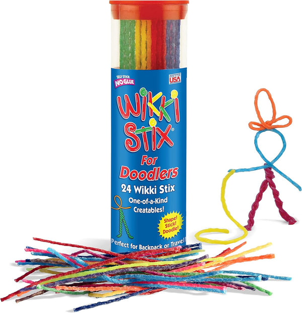 Wikki Stix for Doodlers - Kid'S Travel Essential: Portable Creativity On-The-Go! Pack of 24 Wikki Stix in Neon and Primary Colors. Made in USA ! 3