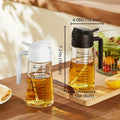 Trendplain 16Oz/470Ml Glass Olive Oil Sprayer for Cooking - 2 in 1 Olive Oil Dispenser for Kitchen Gadgets, Air Fryer, Salad, and BBQ - Black