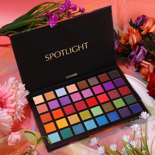UCANBE Spotlight Eyeshadow Palette Professional 40 Color Eye Shadow Matte Shimmer Makeup Pallet Highly Pigmented Colorful Powder Long Lasting