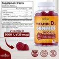 NEW AGE Vitamin D3 5000 IU 125mcg Gummies - Immune Supplement - Non-GMO, Gluten-Free, Dairy-Free, No Gelatin (120 Gummies (Pack of 2))