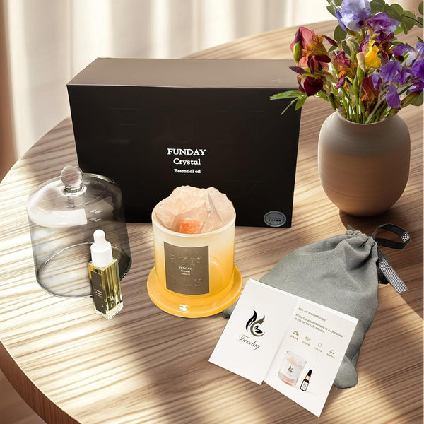 Crystal Aromatherapy Diffuser Stones with Essential Oils Natural Scented Healing Set Gemstone for Home, Office, Yoga, Personal Desk Decor, Clean
