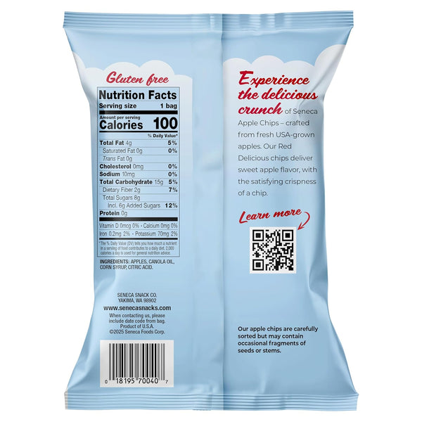 Seneca Original Apple Chips | Made from Fresh 100% Red Delicious Apples | Yakima Valley Orchards | Seasonally Picked | Crisped Apple Perfection |