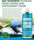 Birdbath & Fountain Cleaner - 16 Oz Fountain Maintenance Outdoor Indoor - Bird Bath Cleaner