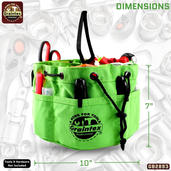 Graintex 18 Pockets Grab Bag Rip-stop Canvas Drawstring Closure, Small Part Organizer Pouch, Small Tools, Screws, Parts, Parachute Tool Bag for
