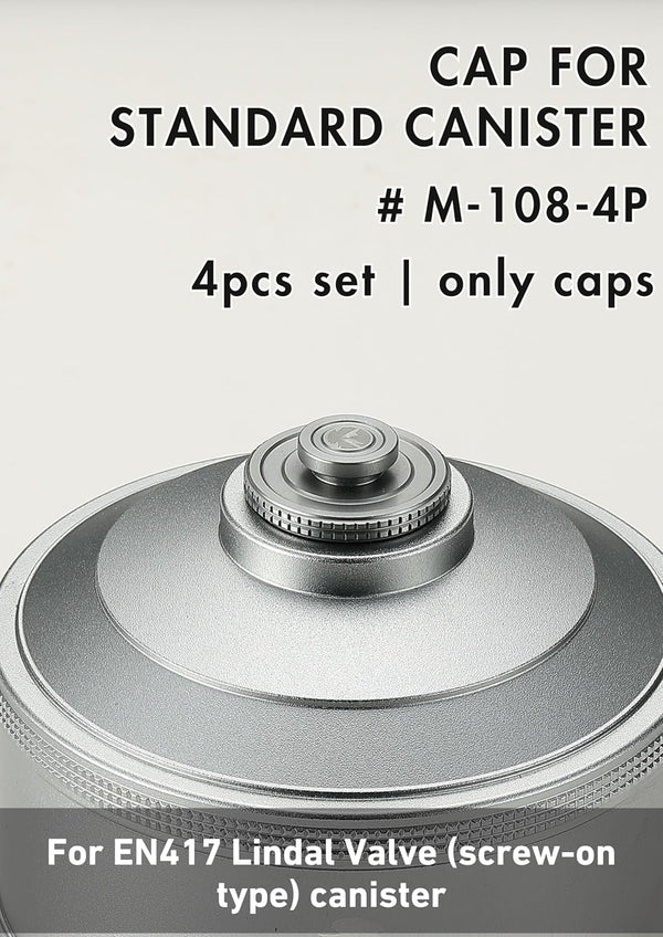 CAMPINGMOON 4Pcs Cap for Camping Gas Fuel Canister with EN417 Lindal Valve M-108-4P