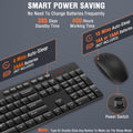Wireless Keyboard and Mouse Combo, EDJO Silent Full Size Cordless USB Keyboard Mouse, 2.4Ghz Lag-Free, Long Battery Life, for Computer, Laptop,