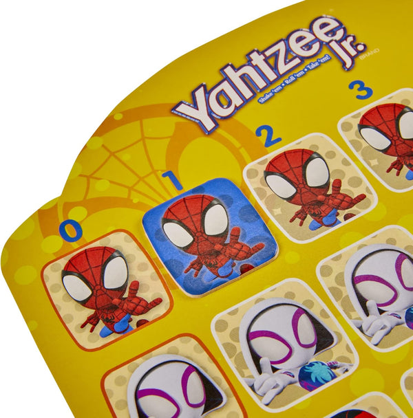 Hasbro Gaming Spidey and His Amazing Friends Yahtzee Jr.Marvel Edition Board Game for Kids, Ages 4 and up (Amazon Exclusive)