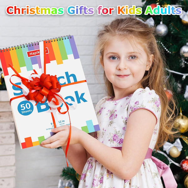 9" X 12" Sketch Book, 2-Pack 50 Sheets Spiral Bound Art Sketchbook, Acid Free Artist Drawing Book Paper, Art Supplies for Adults Kids, Craft