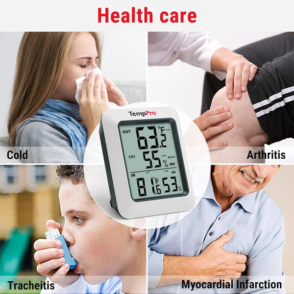 Thermopro TP60 Digital Hygrometer Outdoor Thermometer Wireless Temperature and Humidity Gauge Monitor Room Thermometer with 500Ft/150M Range