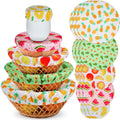 20 Pieces Summer Style Bowl Covers Reusable Fabric Stretch Cloth Covers Storage Elastic Dish Container Lids for Bowls Fruit Food Kitchen, Multiple