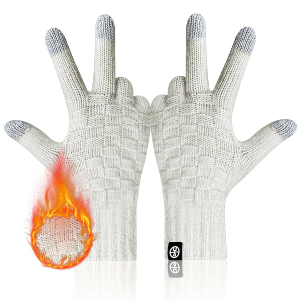 Winter Gloves for Women Thermal Knit Elastic Soft Warm Touch Screen Friendly Glove for Cold Weather