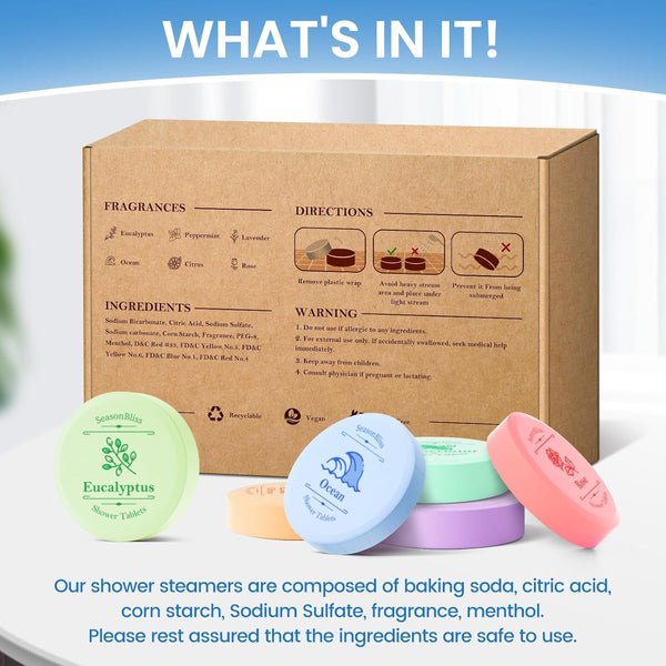 Shower Steamers with Individually Wrapped, 30 Pack Shower Steamers with 6 Rich Scents, Christmas and Birthday Mother'S Day Present for Women,