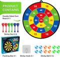 Large Dart Board for Kids, Kids Double-Sided Dart Board with Sticky Balls and Darts, Indoor/Outdoor Sport Fun Party Play Game Toys, Gifts for 3 4