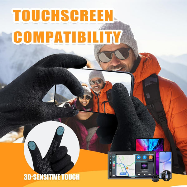 Ultra-Thin Liner Gloves, Touchscreen Weather Warm Knit Winter Glove for Hiking, Running, Driving, Magic Gloves