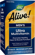 Nature'S Way Alive! Men'S Daily Ultra Multivitamin, High Potency Formula, Promotes Healthy Heart & Muscle Function*, with Methylated B12, Gluten