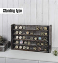 J JACKCUBE DESIGN Rustic Wood Wall Mount Coins Display Rack - 5 Tier Military Holder for Army, Air Force, Navy Awards Collectors Shelf - MK590A