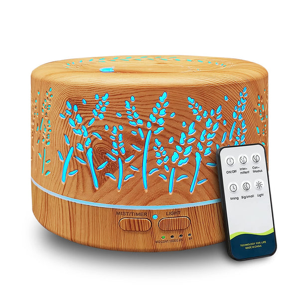 Diffusers for Essential Oils Large Room 600Ml,Essential Oil Diffusers for Home with R/C,Cool Mist Humidifier,7 Colors Lights & 3 Mist Mode