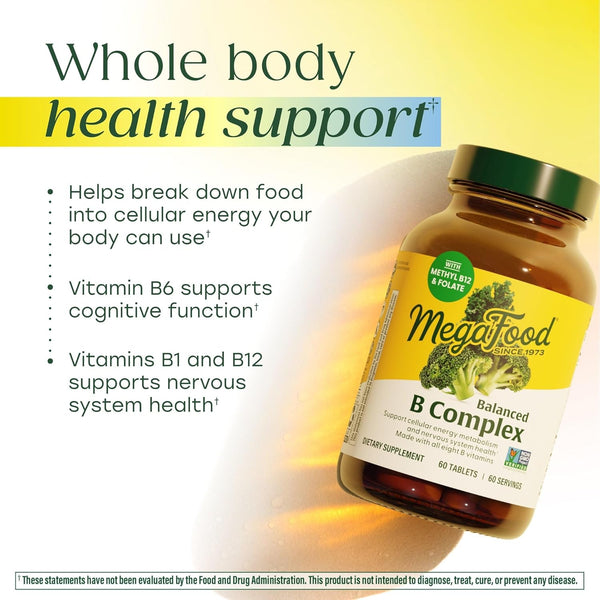 Megafood Balanced B Complex - B Complex Vitamin Supplement, 8 B Vitamins Including Vitamin B6, Vitamin B12, Folate, Biotin & More, Supports