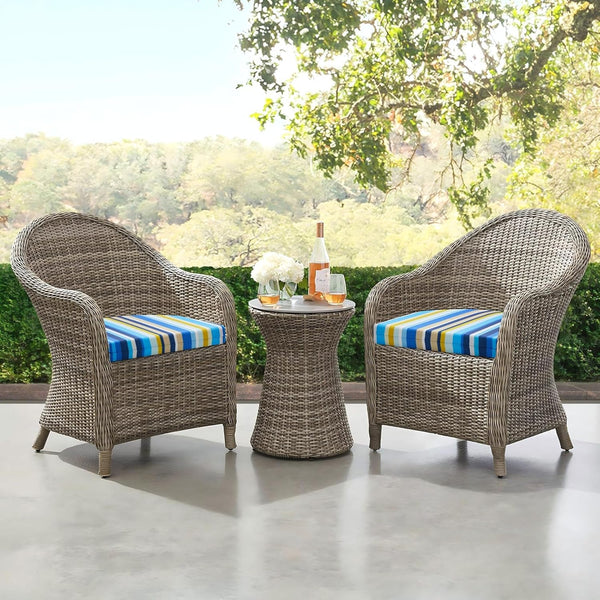 Downluxe Outdoor Chair Cushions Set of 4 for Patio Furniture, Water-Resistant Patio Chair Cushions with Ties, High Density Foam Outdoor Seat