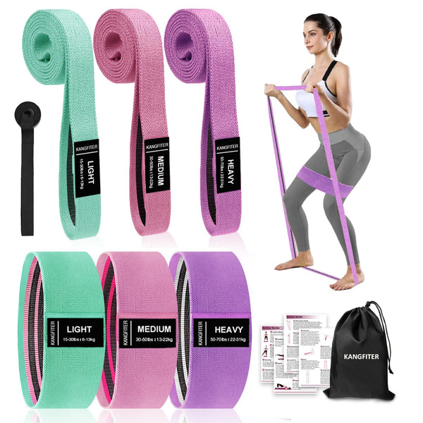 Large Fabric Resistance Bands for Working Out, Loop Exercise Bands for Booty Leg, Butt, Glutes, Stretch Workout Bands for Women & Men, Hip Elastic