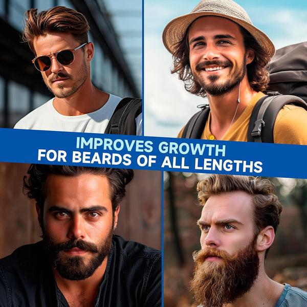Beard Growth Oil - 2X Concentration Biotin Beard Oil for Men (2 Oz) - Natural Mens Beard Oil with Argan Oil, Jojoba Oil and Vitamin, Beard Growth