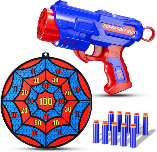 Shooting Games Toys for Nerf Gun Party, Shooting Targets with Toy Guns 10 Foam Darts Kids Outdoor Indoor Toys for Birthday Easter Xmas Gifts for 4
