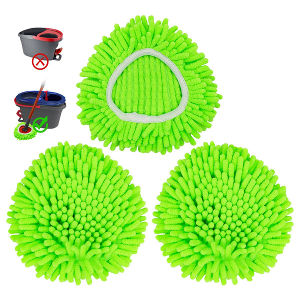 Mop Heads Replacements,Mop Replace Heads Compatible with Ocedar Rinseclean 2-Tank Spin Mop,Reusable Mop Head for Wet/Dry,3 Pack