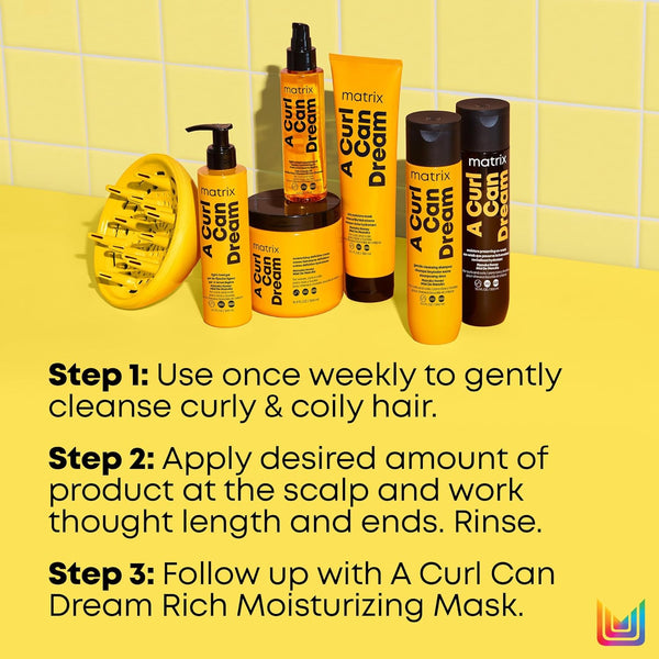Matrix a Curl Can Dream Deep Cleansing Shampoo for Curly & Coily Hair, Clarifying Shampoo, Preserves Curl Pattern, Removes Build Up, Silicone-Free