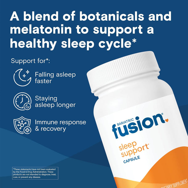 Bariatric Fusion Sleep Support | Vegan Sleep Supplement with Melatonin and Ashwagandha | Bariatric Vitamin for Adults* | Gluten, Dairy and Soy