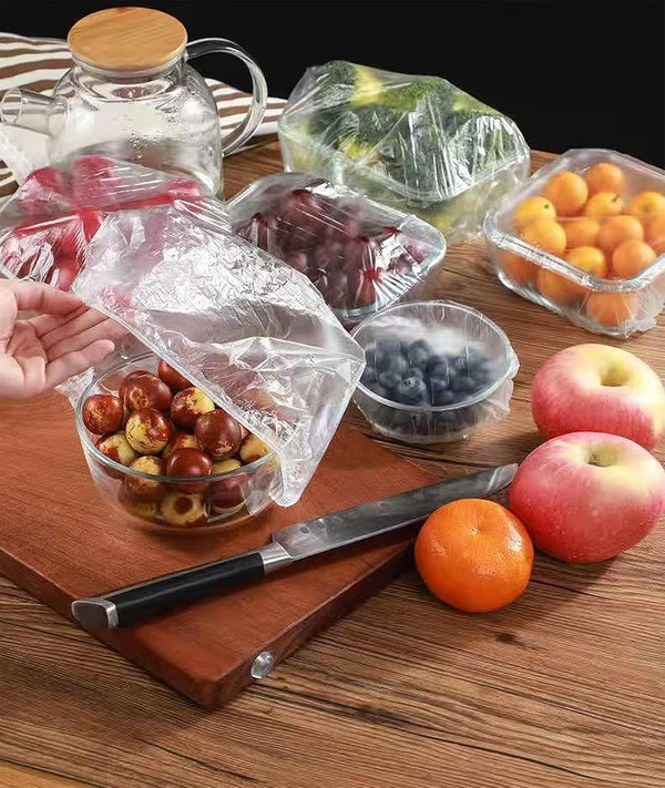 300PCS Disposable Bowl Covers Canning Lids, Disposable Bowl Covers Food Cover Stretch Edging, Flexible Storage Packaging for Storage Containers,
