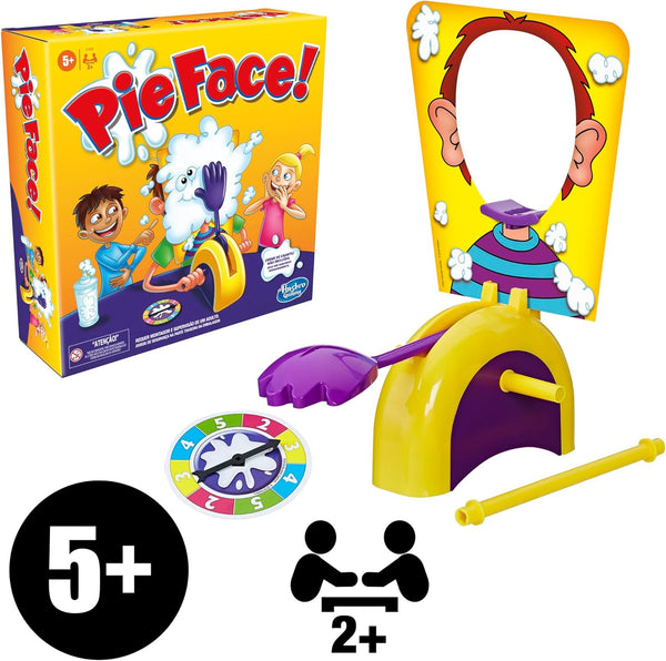 Hasbro Gaming Pie Face Game | Whipped Cream Family Board Game for Kids | Ages 5 and up | for 2 or More Players | Funny Preschool Games | Kids Gifts