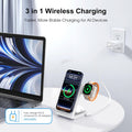 Wireless Charging Station with 20W USB C Adapter, 3 in 1 Magnetic Foldable Travel Charger Stand for Iphone 16 15 14 13 12 Series, Compatible with