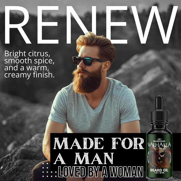 Beard Gains Beard Oil for Men - Organic Beard Growth Oil, Moisturizer & Conditioner, Softens & Strengthens Facial Hair, Reduces Itch, Promotes