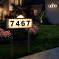 Solar House Numbers for Outside, Aqonsie Solar Powered Address Sign, Waterproof outside 3000K Warm LED & 4500K & 6000K White Illuminated Plaques