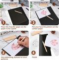 200 Sheets Carbon Paper Graphite Paper Black Carbon Transfer (8.5 X 11.5 Inch) with 5 PCS Embossing Styluses Dotting Tools for Wood Paper Canvas Craft