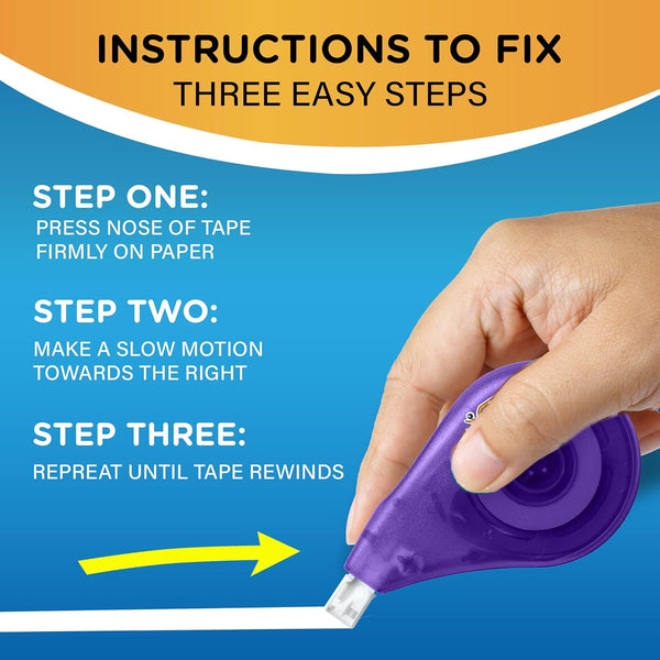 BIC Wite-Out Brand EZ Correct Correction Tape, 39.3 Feet, 10-Count Pack of White Correction, Tear-Resistant Tape Office or School Supplies