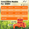 Trimmer Spool Line for Worx 14 Pack WA0010 Edger Spools Replacement for Worx Weed Eater String Suitable for Worx String Trimmers(12 Grass Trimmer