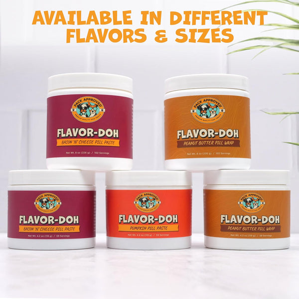 Flavor-Doh - Flavored Pill Wrap for Dogs to Hide Capsules and Create Pill Treats for Dogs - Easy-To-Use Treat Paste for Pet Medication - Peanut