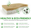 Biodegradable Natural Kitchen Sponge - Compostable Cellulose and Coconut Walnut Scrubber Sponge (12 Pack)