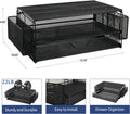 AUPSEN 2 Tier Computer Monitor Stands with Drawer and 2 Pencil Holder, Metal Monitor Stand Monitor Riser, Computer Desk Organizer and Accessories