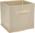 Home-Complete Storage Cubes - 8-Piece Collapsible Storage Bin Set for Shelves - for Organizing the Home, Office, Playroom, and Nursery (Beige)