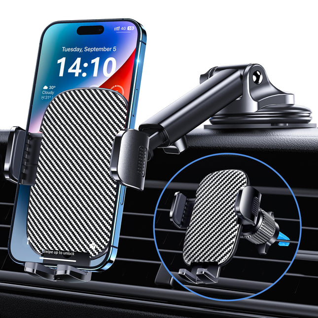 Phone Holder Car Mount for Iphone [Powerful Suction] Phone Mount for Car Dashboard Windshield Air Vent Universal Accesso